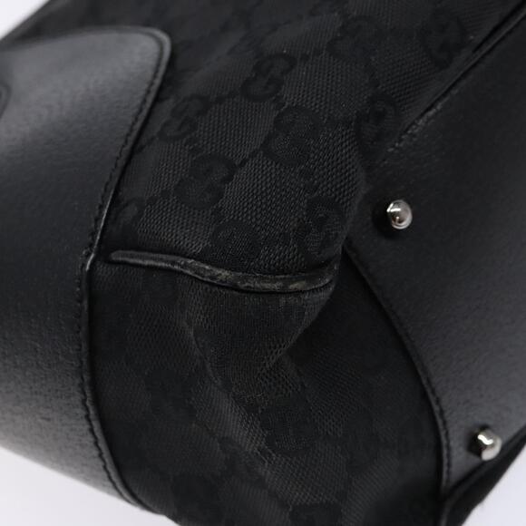 GUCCI GG Canvas Hand Bag Black Silver - Picture 13 of 16
